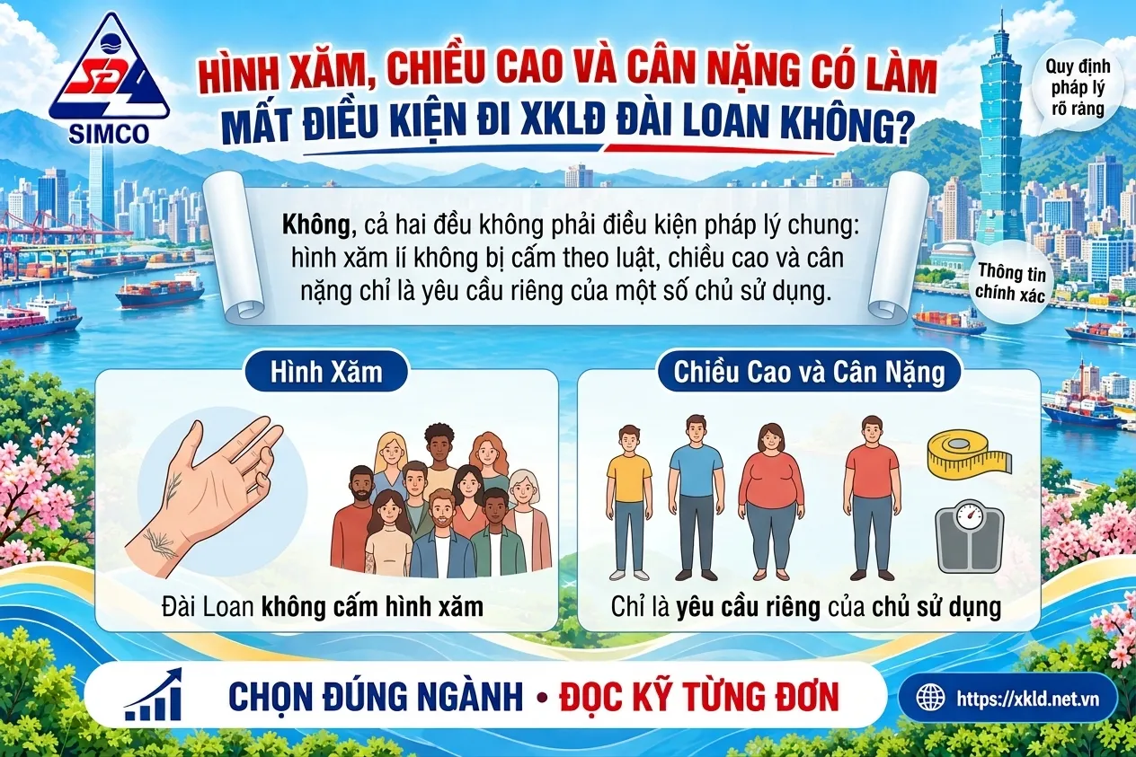 Bảng trả lời hình xăm không bị cấm theo luật, chiều cao cân nặng chỉ là yêu cầu riêng của một số chủ sử dụng
