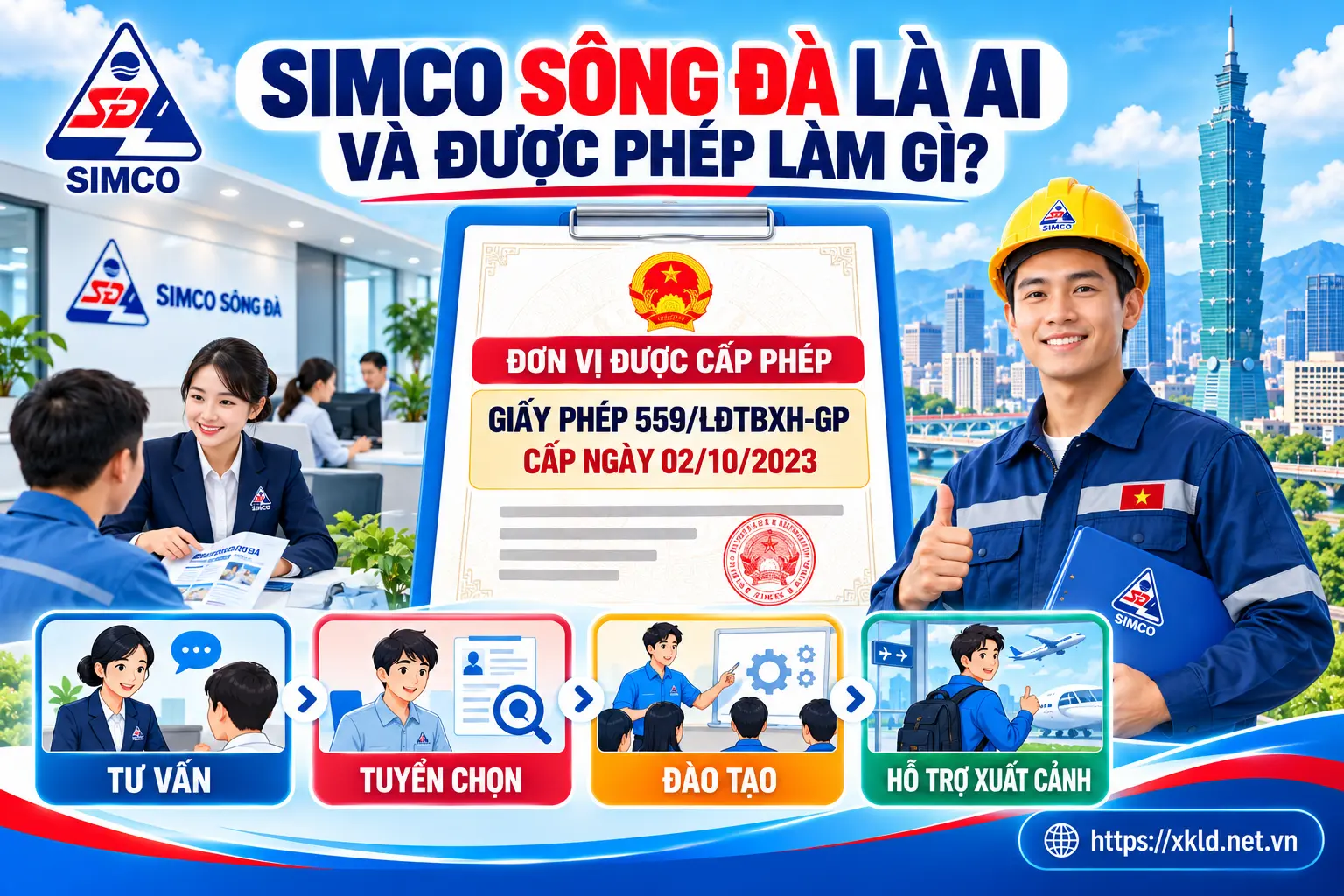 SIMCO Sông Đà là ai và được phép làm những gì theo giấy phép 559/LĐTBXH-GP