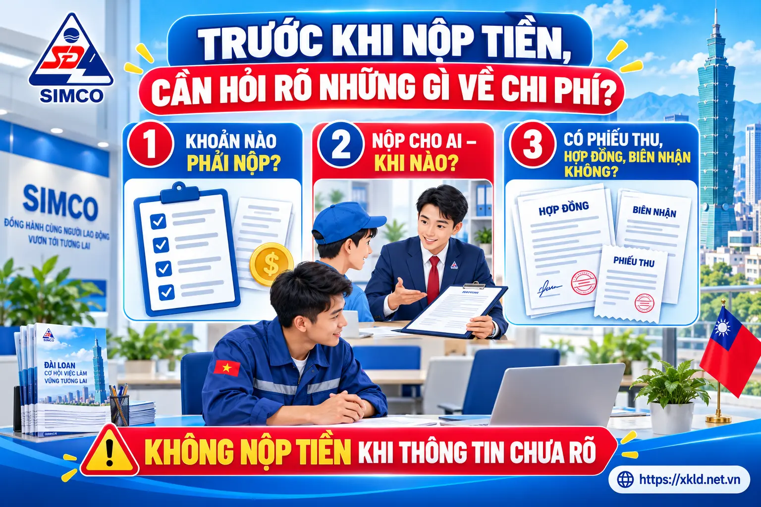 Trước khi nộp tiền cần hỏi rõ những gì về chi phí xuất khẩu lao động Đài Loan